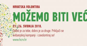 Ovogodišnja manifestacija Hrvatska volontira održat će se od 21. do 26. svibnja Hrvatska volontira 2018.